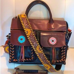 "Dooney & Bourke" Vintage Black Leather "Bolero Bag"